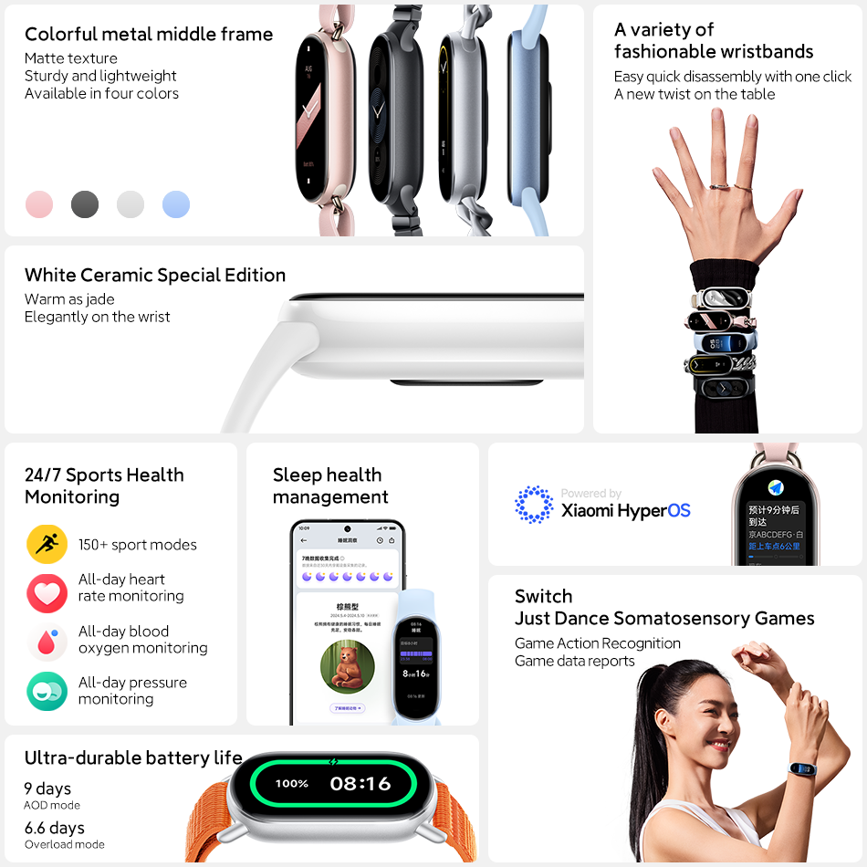 Xiaomi Mi Band 9 Layar AMOLED  - Health Wellness Bracelet ulasan dan harga